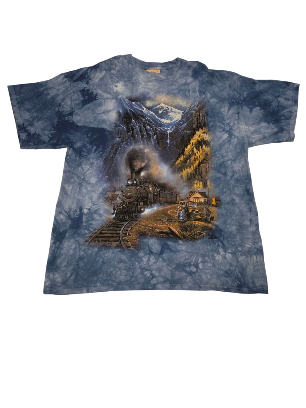 The Mountain Telluride Homecoming Blue Tie-Dye Mountain Graphic T-Shirt
